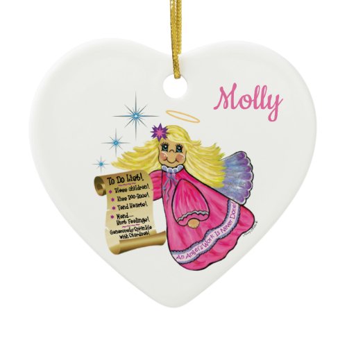 Personalize This Little Angel's To Do List Ceramic Ornament