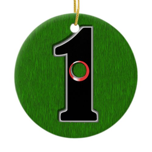 Personalize this Lucky Golfer Hole in One Design! Ceramic Ornament