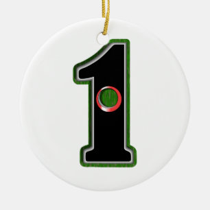 Personalize this Lucky Golfer Hole in One Design! Ceramic Ornament