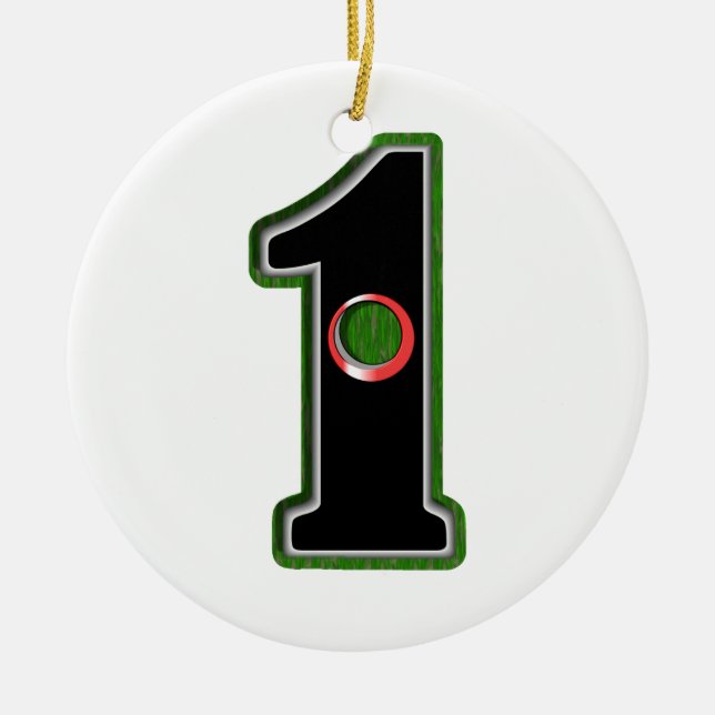 Personalize this Lucky Golfer Hole in One Design! Ceramic Ornament (Front)