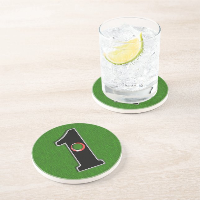 Personalize this Lucky Golfer Hole in One Design! Coaster (Side)