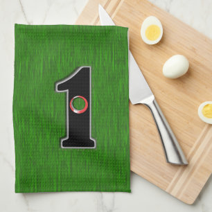 Personalize this Lucky Golfer Hole in One Design!  Kitchen Towel