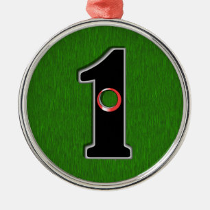 Personalize this Lucky Golfer Hole in One Design! Metal Ornament