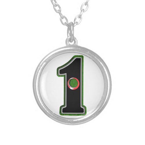 Personalize this Lucky Golfer Hole in One Design Silver Plated Necklace