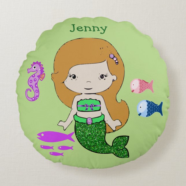 Personalize this Mermaid Pillow (Front)