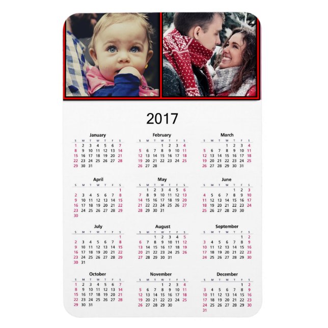 Personalize this Mini 2017 Magnet Calendar (Vertical)