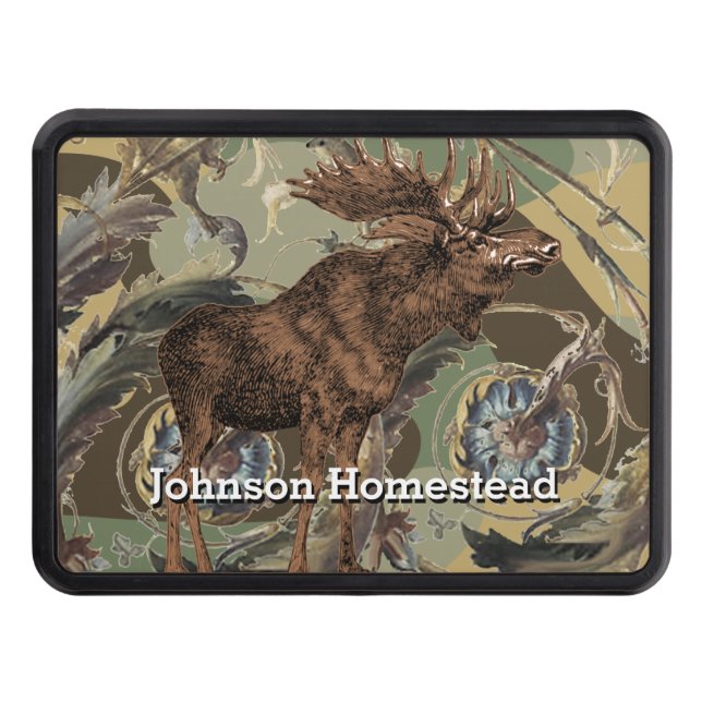 Personalize this Moose Country Camo Trailer Hitch Cover (Front)