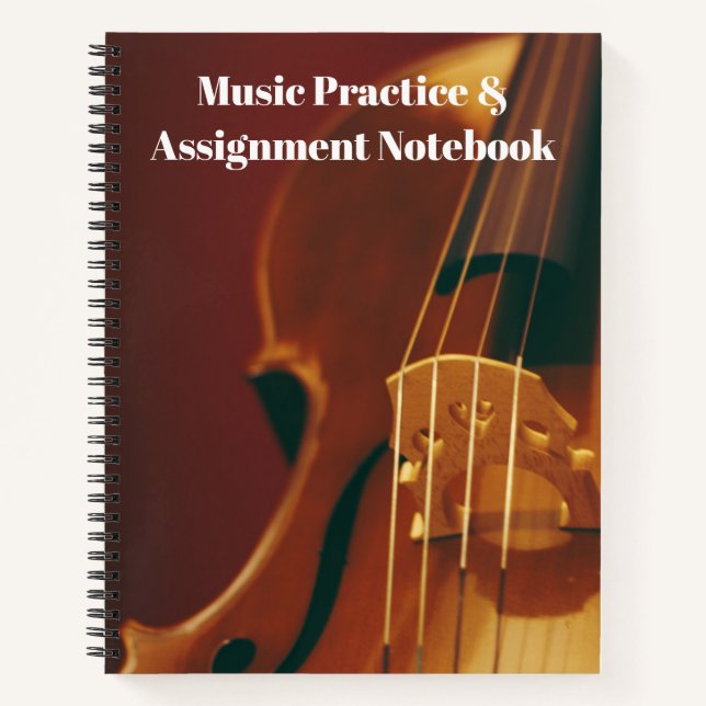 Personalize This Music Practice Violin Homework Notebook (Front)