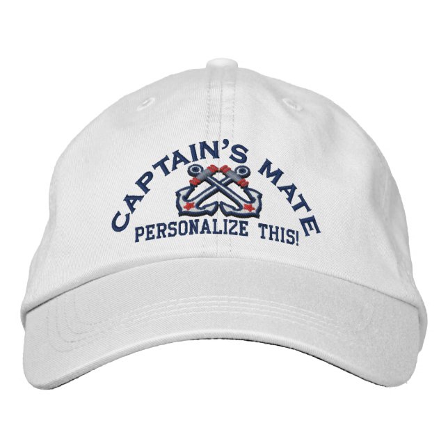 Personalize This Name Location Business Nautical Embroidered Baseball Cap (Front)