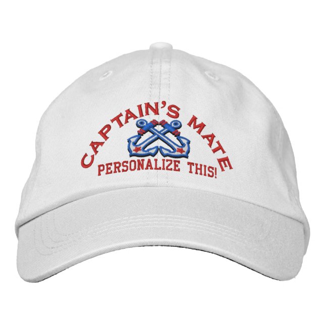 Personalize This Name Location Business Nautical Embroidered Baseball Cap (Front)