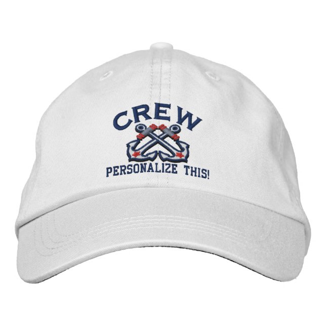 Personalize This Name Location Business Nautical Embroidered Baseball Hat (Front)