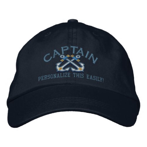 Personalize This Name Location Captain Nautical Embroidered Baseball Cap