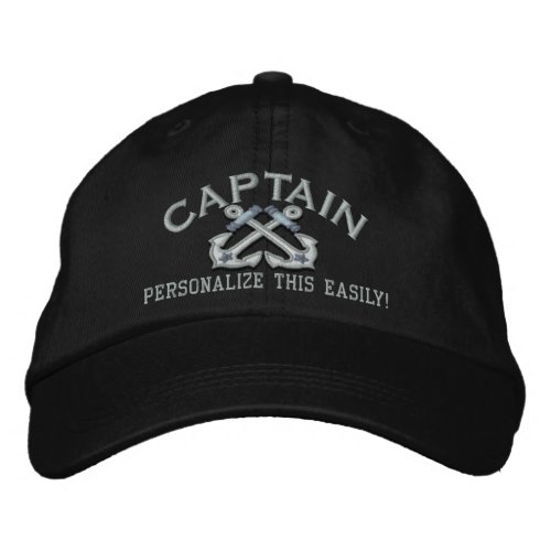 Personalize This Name Location Captain Nautical Embroidered Baseball Hat