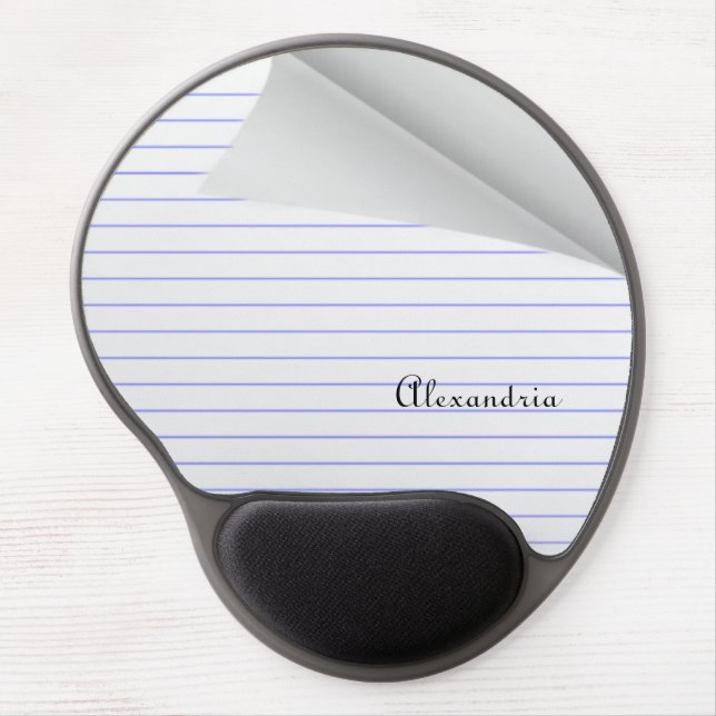 Personalize This Notebook Paper Designed Gel Mouse Pad (Front)