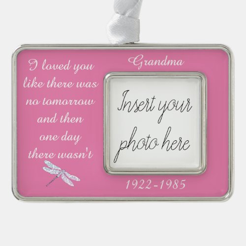 Personalize this photo memorial christmas ornament