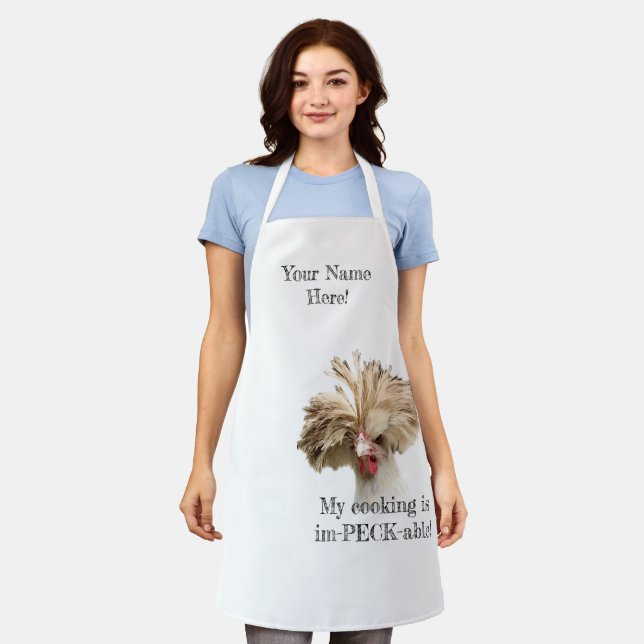 Personalize this Polish Chicken Apron im-PECK-able (Worn)