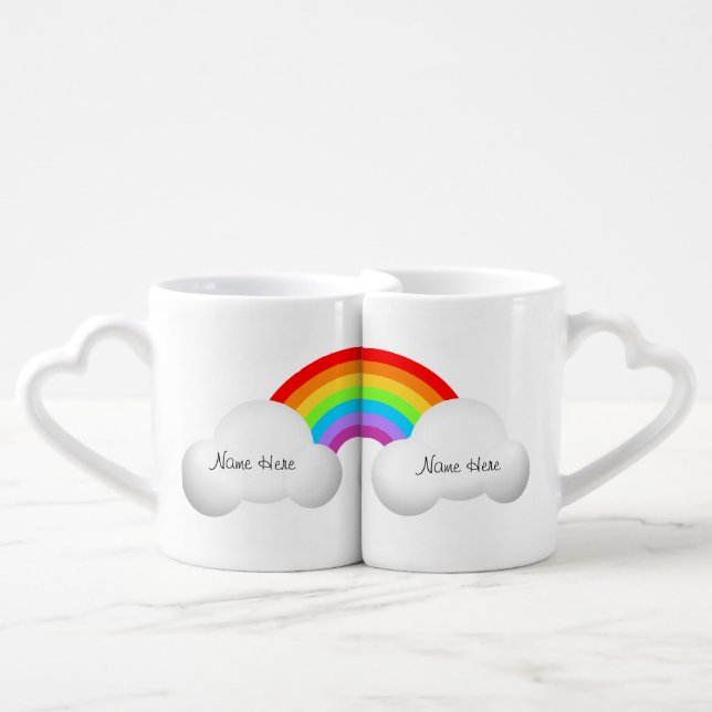 PERSONALIZE this Rainbow Coffee Mug Set (Front Nesting)