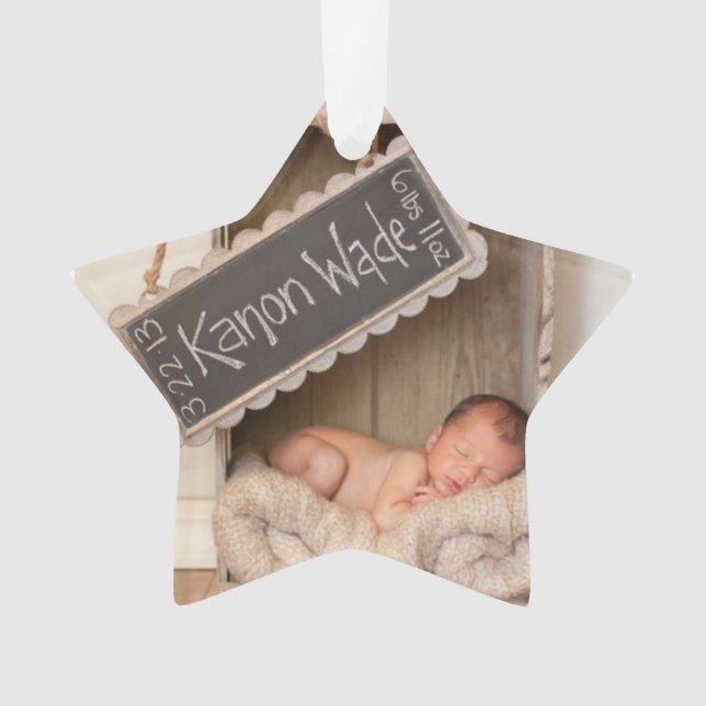Personalize this Star Shaped Christmas ornament (Front)