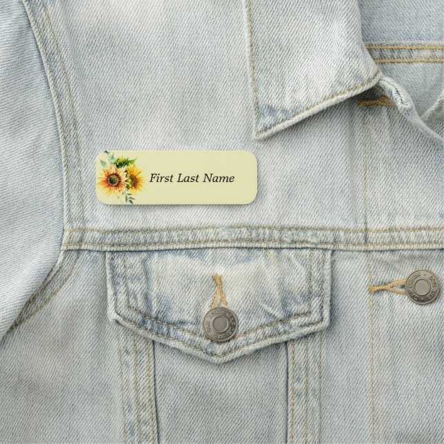 Personalize this Sunflower Yellow Garden Flower  Name Tag (In Situ)