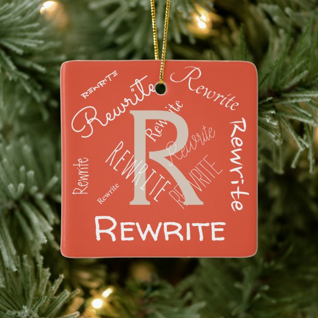 Personalize this template, family name, ceramic ornament (Tree)