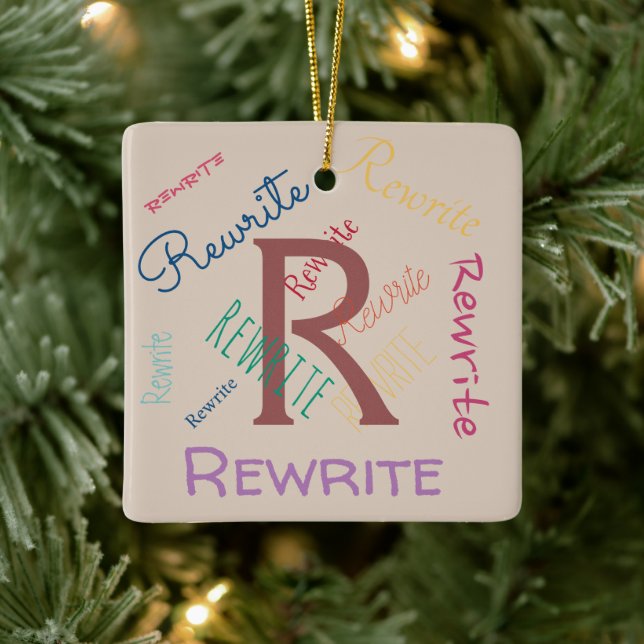 Personalize this template, family name, ceramic ornament (Tree)