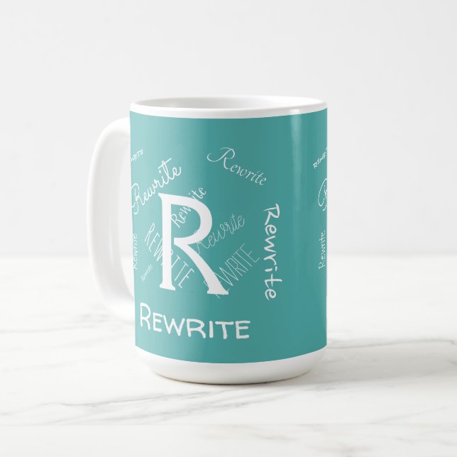 Personalize this template, MONOGRAM, FAMILY, NAME, Coffee Mug (Front Left)