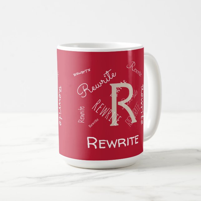 Personalize this template, MONOGRAM, NAME, Coffee Coffee Mug (Front Right)