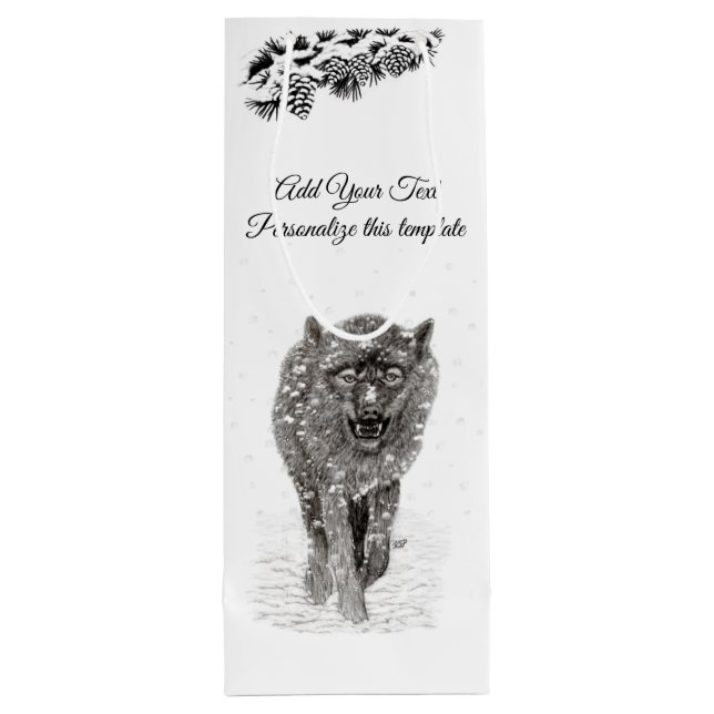 Personalize this template wine gift bag (Back)