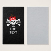 Personalize this Text Keep Calm Crossbones Skull (Front & Back)