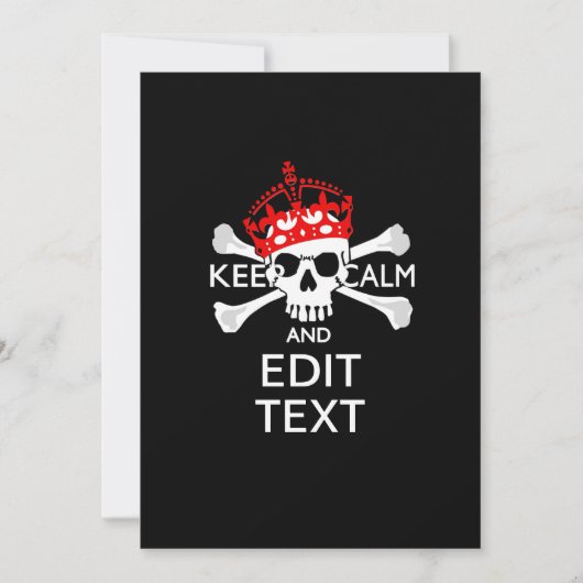 Personalize this Text Keep Calm Crossbones Skull (Front)