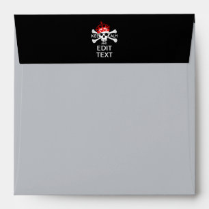 Personalize this Text Keep Calm Crossbones Skull Envelope