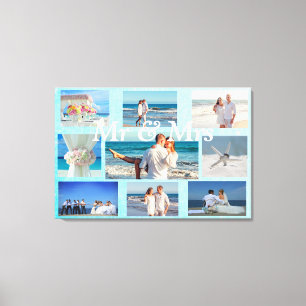 Personalize this Wedding Photo Collage Wall Art