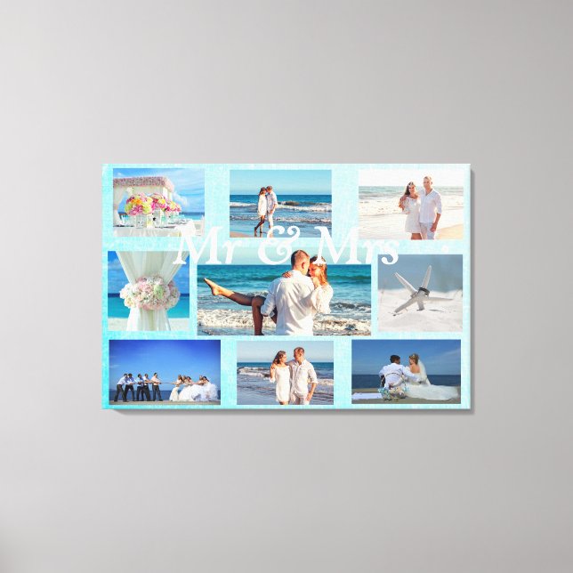 Personalize this Wedding Photo Collage Wall Art (Front)