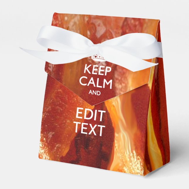 Personalize This with Keep Calm and Sizzling Bacon Favor Boxes (Front Side)
