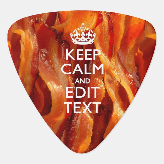 Personalize This with Keep Calm and Sizzling Bacon Guitar Pick (Front)