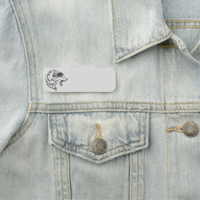 Personalize this Wolf Graphic Art Animal Name Tag (In Situ)