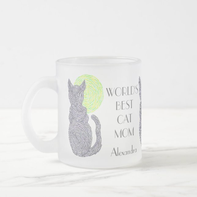 Personalize This World's Best Cat Mom Coffee Cup (Left)