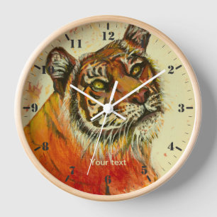 Personalize Tiger Portrait 2 Clock