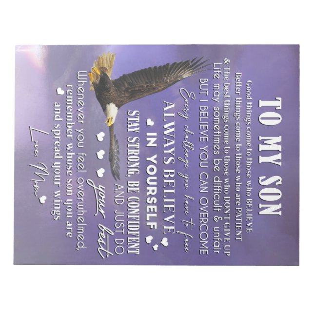 Personalize To My Son From Love Mom Gift Notepad (Front)