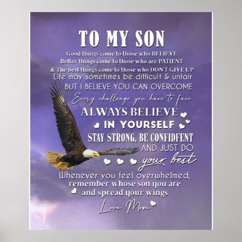 Personalize To My Son From Love Mom Gift Poster
