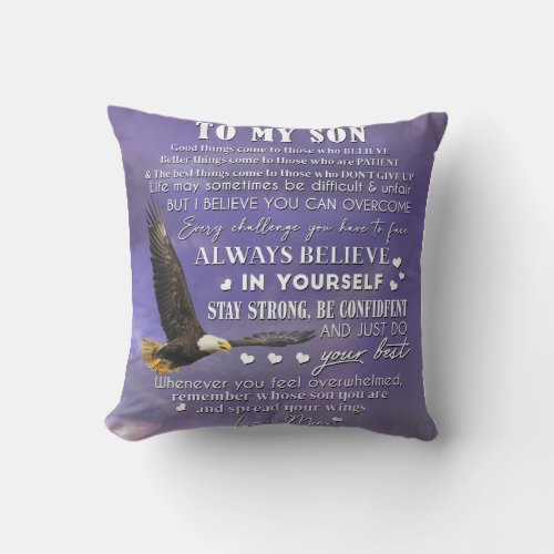 Personalize To My Son From Love Mom Gift Throw Pillow