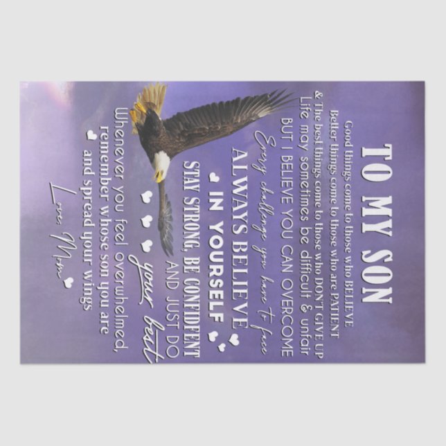 Personalize To My Son From Love Mom Gift Tissue Paper (Front)