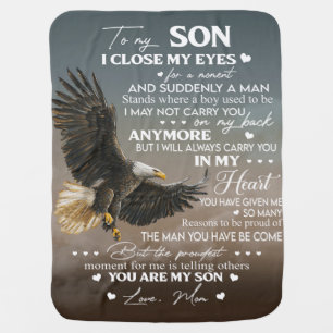 Personalize To My Son From Love Mom Gifts Baby Blanket