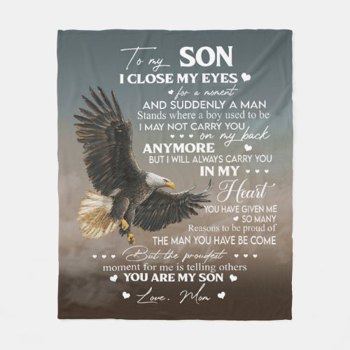 Personalize To My Son From Love Mom Gifts Fleece Blanket