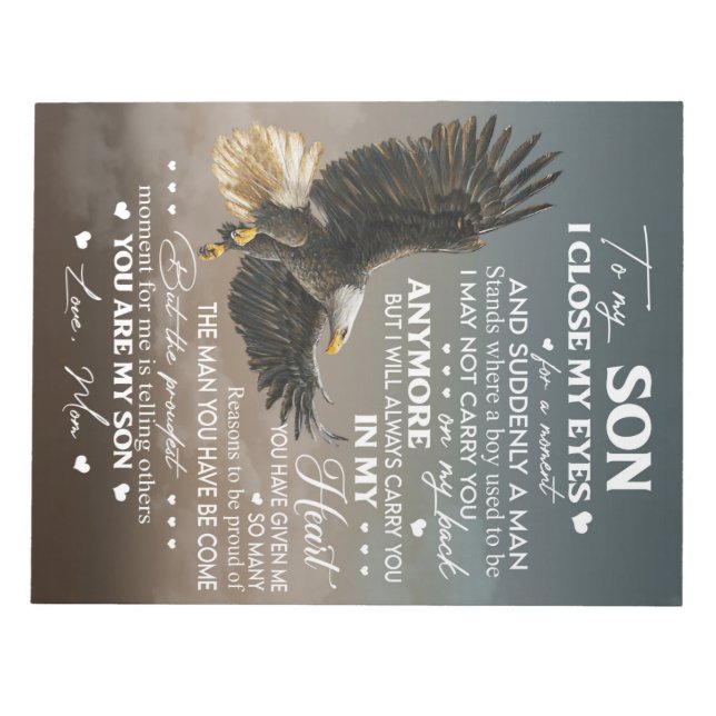 Personalize To My Son From Love Mom Gifts Notepad (Front)