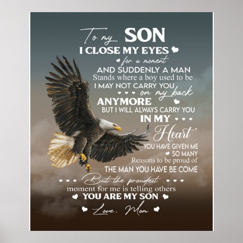 Personalize To My Son From Love Mom Gifts Poster