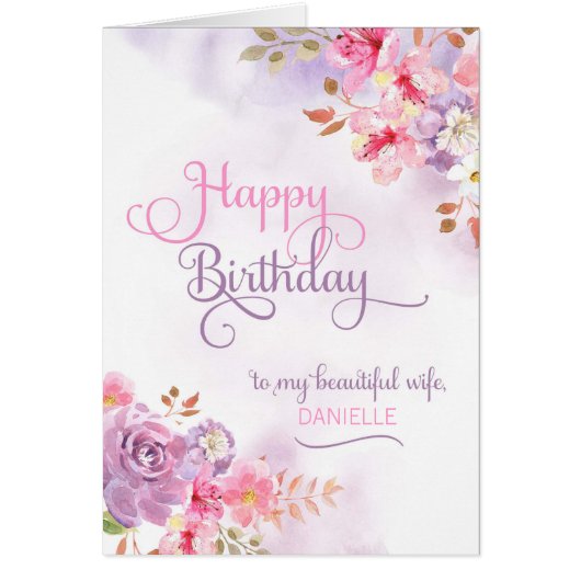 Personalize to Wife, Happy Birthday (Front)