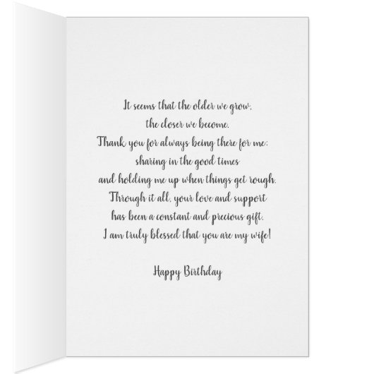 Personalize to Wife, Happy Birthday (Inside (Right))