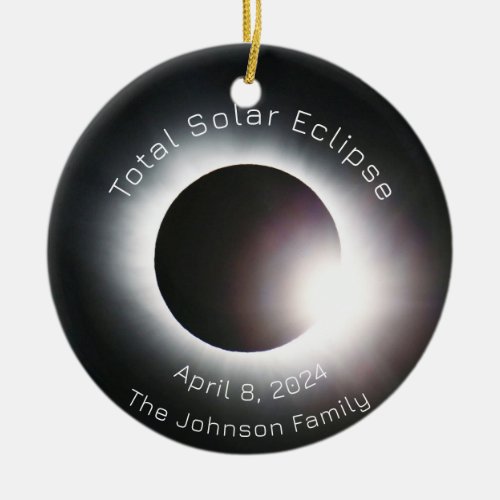 Personalize Total solar eclipse 2024 Ceramic Ornament