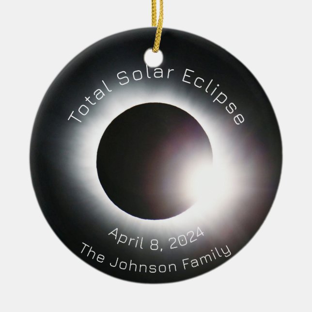 Personalize Total solar eclipse 2024 Ceramic Ornament (Front)